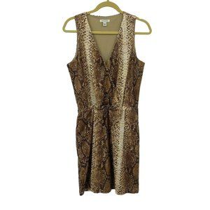 Boston Proper Sequin Snakeskin Dress Sz 10 V-Neck Faux Wrap